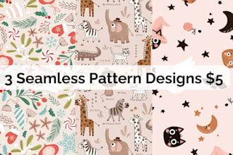 create seamless pattern design for kids textile home deco seamless