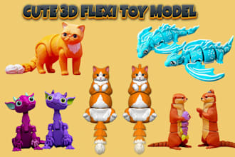 model cute 3d flexi toy articulated model fidget toy 3d dragon bjd model, bambu