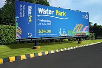 design billboard, banners, signage, yard sign, hoarding, street signs, backdrops