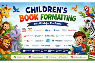format children books for amazon kindle, lulu, ingramspark, paperback