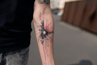 custom an abstract black tattoo design