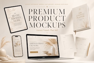 create canva, ebook, and course products mockup