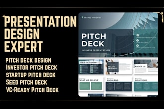 create a vc ready startup investor pitch deck for seed or series a funding