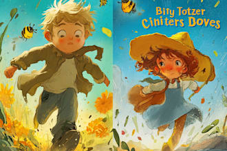 design a stunning cartoon book cover for kids and authors