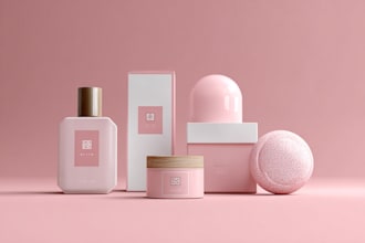 design premium cosmetic label and box packaging design