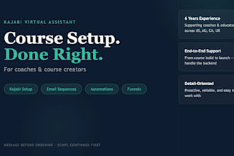 set up your kajabi course, emails, and automations