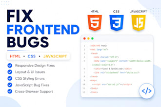 fix frontend bugs in HTML CSS and javascript