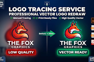 redraw blurry logo into print ready vector