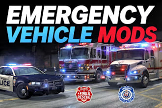 create realistic beamng police, fire, and rescue vehicle modifications