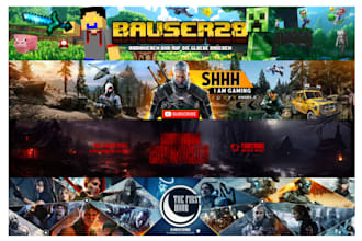 design a professional youtube banner and icon, channel art