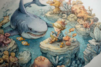 illustration for children book unique style