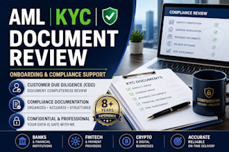 review aml kyc onboarding documents and compliance records
