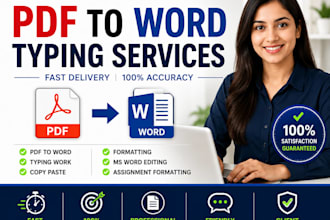 convert pdf to word and do professional typing work