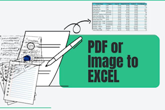 manually convert PDF or image to excel