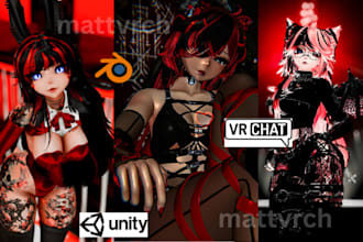 do custom vrchat avatar vr character nsfw furry avatar anime 3d model vrc avatar