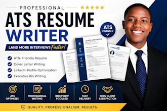 write ats resume, cover letter and optimize linkedin profile