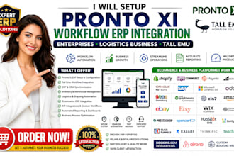 setup pronto xi workflow erp integration enterprises logistics business tall emu