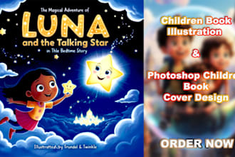 illustrate children story book and customize book illustration