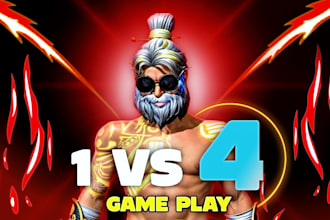 design viral gaming youtube thumbnail for free fire or pubg