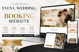 build an event website, wedding website, booking website and rsvp website