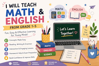 teach math and english from grade 1 to 5