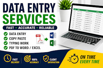 do data entry, copy paste, typing and PDF to word work