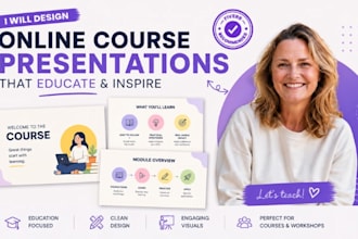 online course presentation, training slides, educational workshop deck