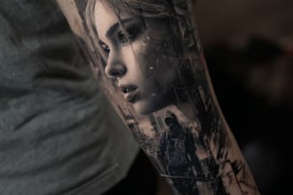 create professional tattoo design in realism style