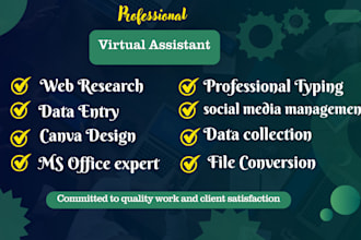 offer professional virtual assistant support with quality work