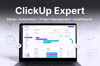 be your clickup expert for setup, automation and project management