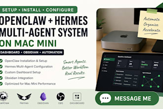 setup, install openclaw hermes multi agent open claw mac mini dashboard obsidian