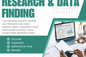 do manual internet research and data finding