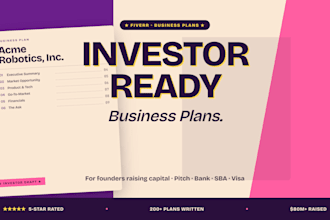 create an investor ready business plan with financial projections