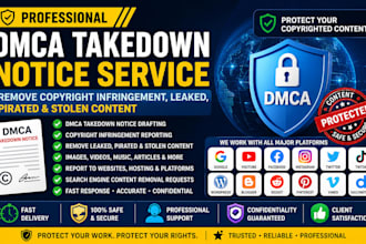 send dmca takedown notice to remove copyright infringing, leaked, stolen content