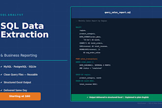 write sql queries to extract and structure your business data