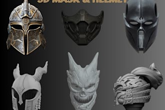 sculpt custom 3d mask, 3d helmet, cosplay armor and print ready stl files