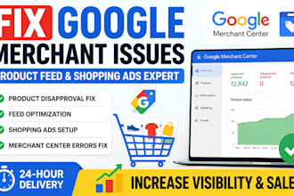 fix google merchant issues and optimize product feeds shopping ads product