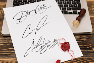 design artistic signature logo or autograph