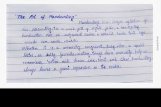 manually write assignments and notes in neat handwriting