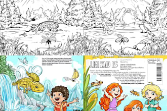 illustrate beautiful childrens story book pages