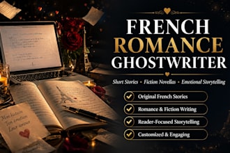write an engaging french romance shortstory, fiction novella for your brand
