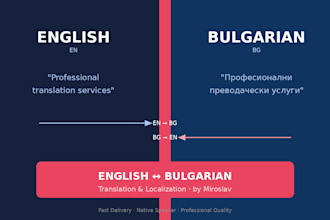 translate english to bulgarian or bulgarian to english professionally