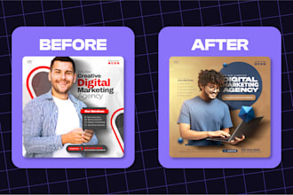 design attractive posts for facebook instagram and linkedin