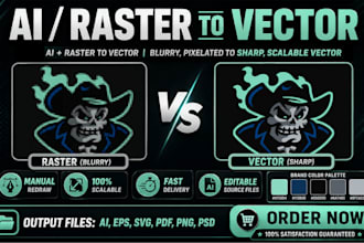 recreate your ai design into clean print ready vector files