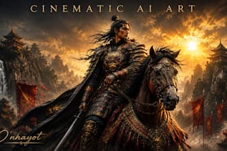 create cinematic ai fantasy samurai art