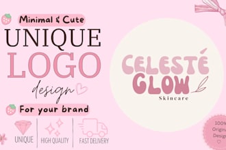 create a unique minimalist and cute logo design