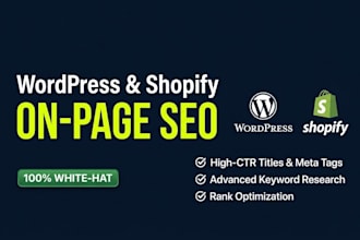 wordpress and shopify on page SEO optimization for google ranking