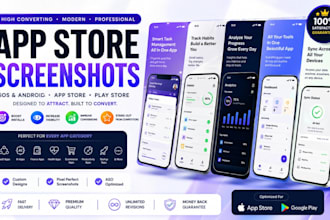 design amazing app store screenshots, play store for ios and android mobile apps