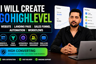 create gohighlevel website, funnels and CRM automations and full implementation