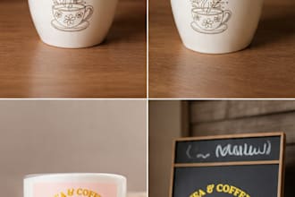 design a cozy cafe tea room and coffee shop logo